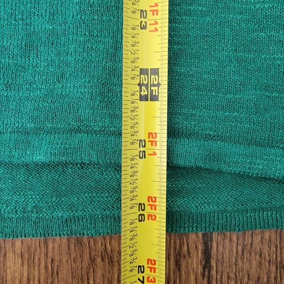 J Jill Linen Blend Green Tunic Sweater Sz L Christmas Holiday Office Preppy Work - Picture 5 of 8